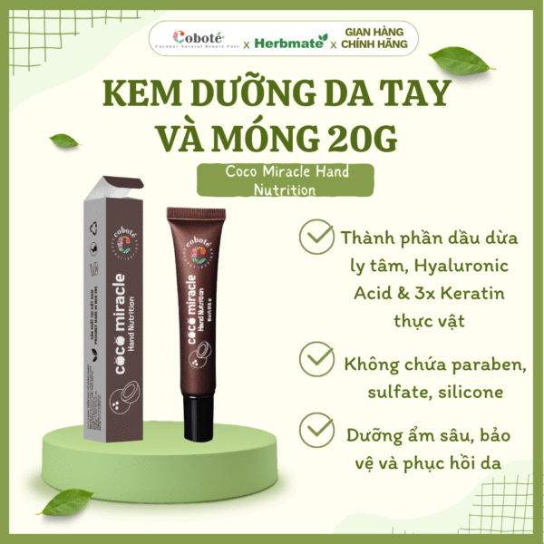 Kem Dưỡng Da Tay Và Móng Coboté 20g – Dưỡng Chất Thiên Nhiên Cho Đôi Tay Mềm Mại