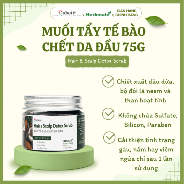 Muối Tẩy Tế Bào Chết Da Đầu Coboté – "Detox" Chuyên Sâu, Sạch Gàu Hết Ngứa