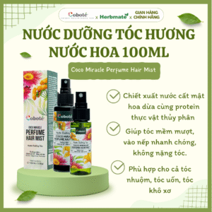 Nước Dưỡng Tóc Hương Nước Hoa Coboté – Xịt Dưỡng Thơm Mượt Từ Nước Cất Mật Hoa Dừa