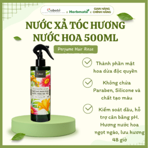 Nước  Xả Tóc Hương Nước Hoa Coboté 500ml – Chuẩn Mực Mới Cho Mái Tóc Khỏe Đẹp