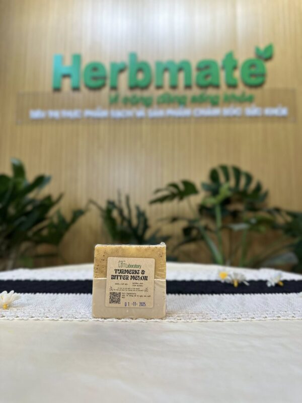 Nghệ khổ qua Xà Phòng Thảo Mộc Nghệ Khổ Qua Coboté 120g – Sự Kết Hợp Tinh Túy Từ Khổ Qua, Nghệ Và Nha Đam