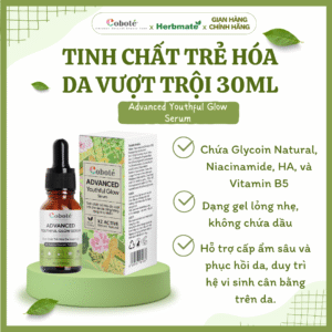 TINH CHẤT TRẺ HÓA DA VƯỢT TRỘI 30ML Tinh Chất Trẻ Hóa Da Vượt Trội Coboté 30ml – Giải Pháp Cấp Ẩm Đa Tầng & Phục Hồi Chuyên Sâu