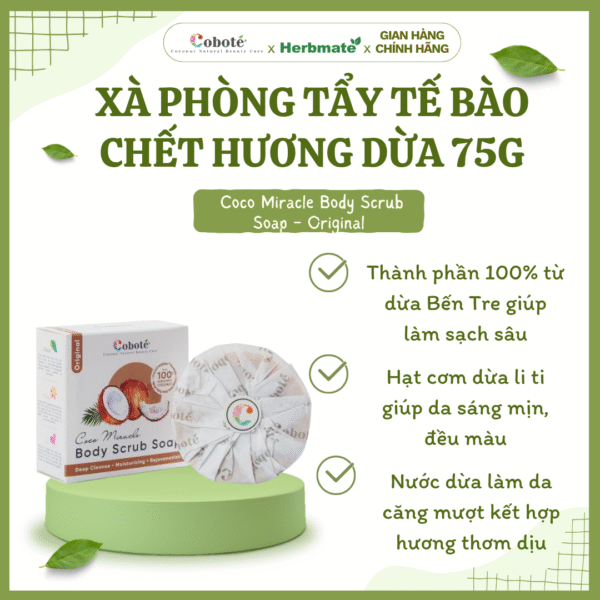 Xà Phòng Tẩy Tế Bào Chết Coboté 75g – Sạch Sâu Và Dưỡng Ẩm Toàn Phần