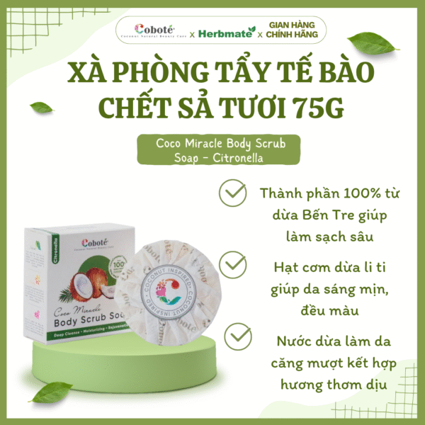 Xà Phòng Tẩy Tế Bào Chết Coboté 75g – Sạch Sâu Và Dưỡng Ẩm Toàn Phần