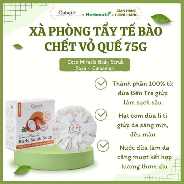 Xà Phòng Tẩy Tế Bào Chết Coboté 75g – Sạch Sâu Và Dưỡng Ẩm Toàn Phần