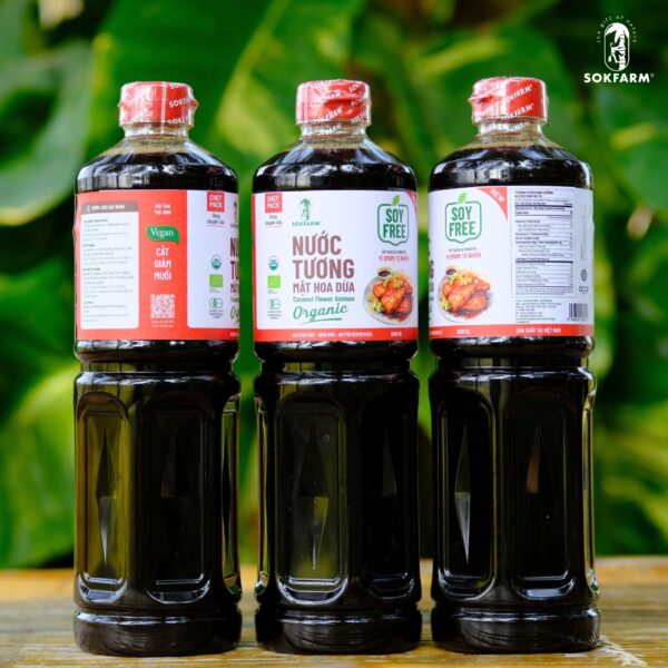 Nước Tương Mật Hoa Dừa Organic Sokfarm Dòng nguyên bản  – Vị Umami Tự Nhiên, An Toàn Cho Sức Khỏe
