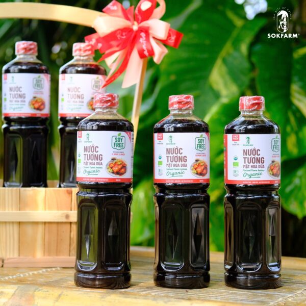 Nước Tương Mật Hoa Dừa Organic Sokfarm Dòng nguyên bản  – Vị Umami Tự Nhiên, An Toàn Cho Sức Khỏe