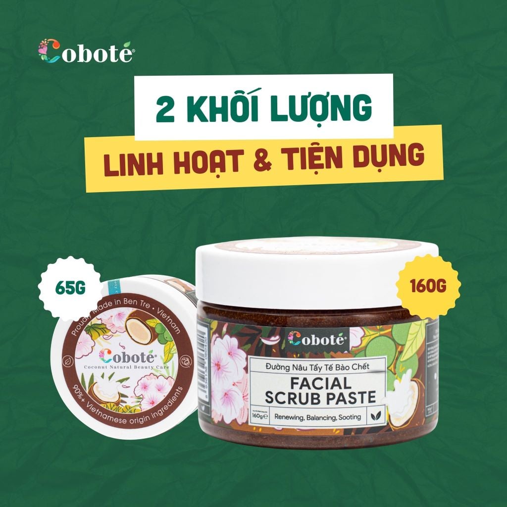 Đường nâu tẩy tế bào chết da mặt Coboté