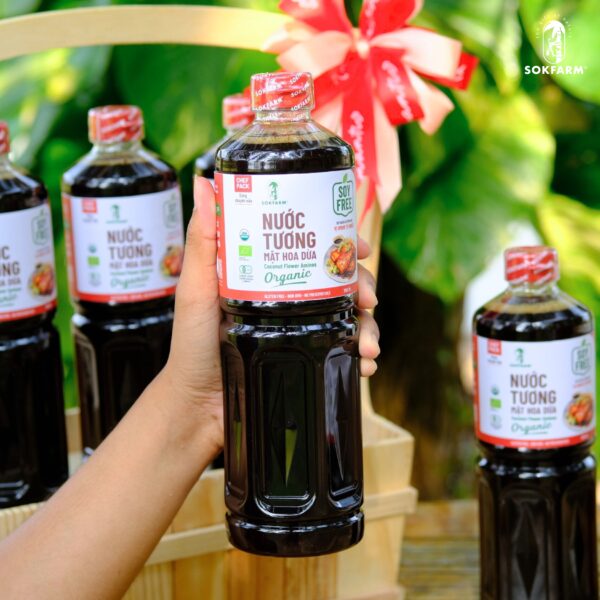 Nước Tương Mật Hoa Dừa Organic Sokfarm Dòng nguyên bản  – Vị Umami Tự Nhiên, An Toàn Cho Sức Khỏe