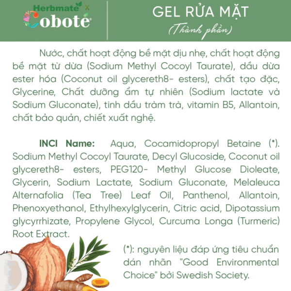 Gel Rửa Mặt Coboté Cho Da Dầu Mụn – Làm Sạch Sâu Và Cân Bằng Độ Ẩm Tự Nhiên