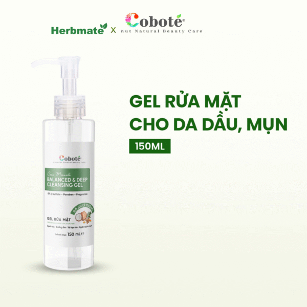 Gel Rửa Mặt Coboté Cho Da Dầu Mụn – Làm Sạch Sâu Và Cân Bằng Độ Ẩm Tự Nhiên