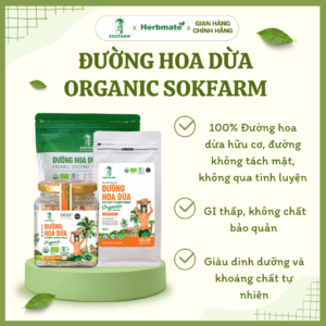 Đường Hoa Dừa Organic Sokfarm – Vị Ngọt Hấp Thu Chậm, Năng Lượng Lành Cho Cả Gia Đình