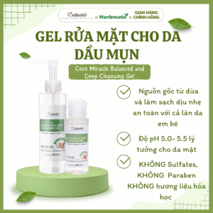 Gel Rửa Mặt Coboté Cho Da Dầu Mụn – Làm Sạch Sâu Và Cân Bằng Độ Ẩm Tự Nhiên