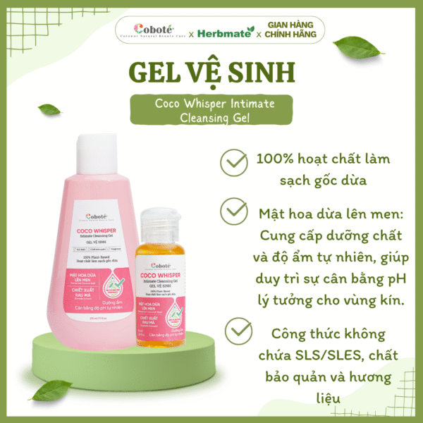 Gel Vệ Sinh Coco Whisper Coboté – Chăm Sóc Dịu Nhẹ Và Bảo Vệ Hệ Vi Sinh