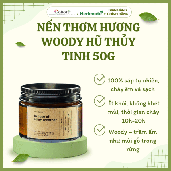 Nến Thơm Coboté Woody – Gói Ghém Hơi Ấm Rừng Già Cho Những Ngày Mưa