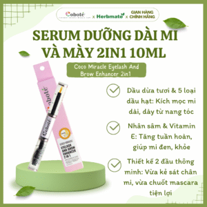 Serum Dưỡng Dài Mi & Mày 2in1 Coboté 10ml – Giải Pháp Cho Hàng Mi Đen Nhánh, Khỏe Mạnh