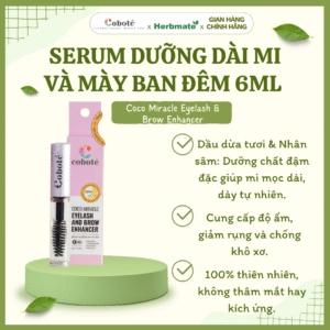 Serum Dưỡng Dài Mi Và Mày Ban Đêm Coboté 6ml – Phục Hồi Chuyên Sâu Trong Giấc Ngủ