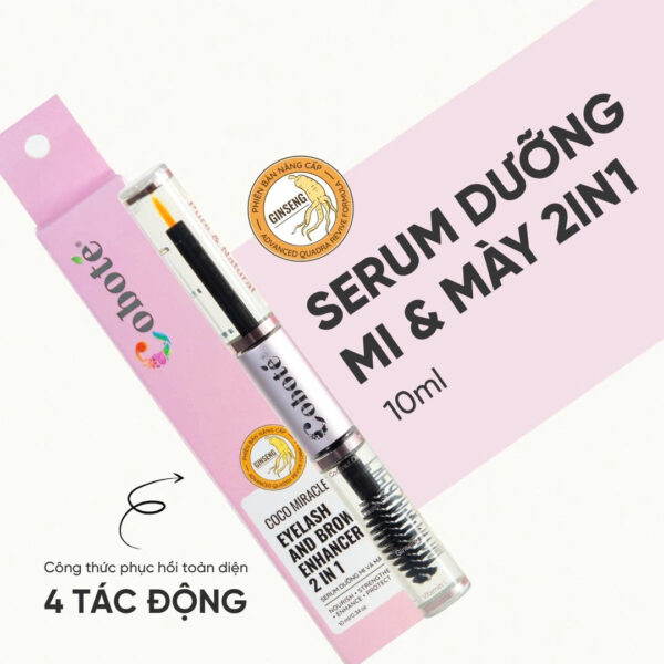 Serum Dưỡng Dài Mi & Mày 2in1 Coboté 10ml – Giải Pháp Cho Hàng Mi Đen Nhánh, Khỏe Mạnh