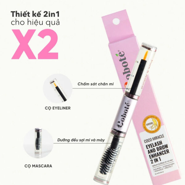 Serum Dưỡng Dài Mi & Mày 2in1 Coboté 10ml – Giải Pháp Cho Hàng Mi Đen Nhánh, Khỏe Mạnh